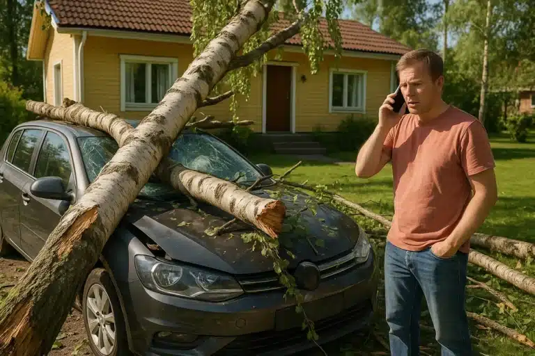 Korvaako kotivakuutus, jos puu kaatuu ja vahingoittaa omaisuutta